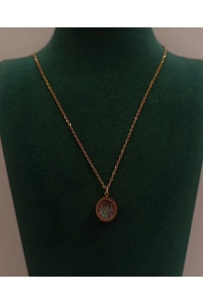 Monalisa Home Gold Renk Lüks Figürlü Gösterişli Kolye ürün görseli 1