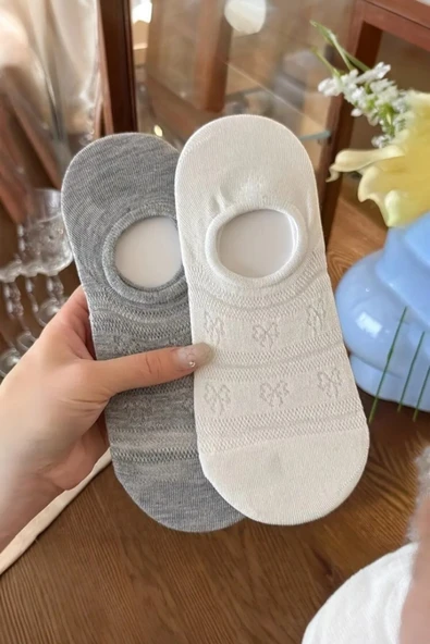Hitit Socks Kadın 4 Çift Premium Kalite Kelebek Desenli Babet Çorap - 2