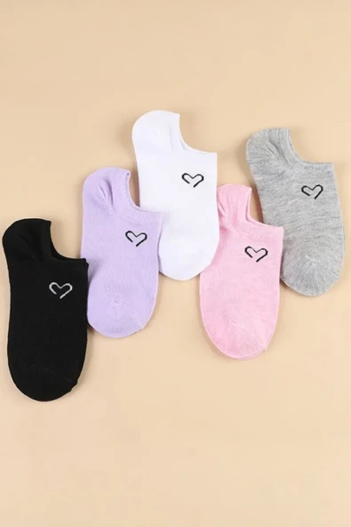 Hitit Socks Kadın 5 Çift Premium Sıkmayan Nefes Alan Babet Çorap Çok Renkli - 5