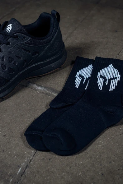 Hitit Socks Erkek 4 Çift Premium Kalite Miğfer Desenli Kolej Çorap Siyah - 3