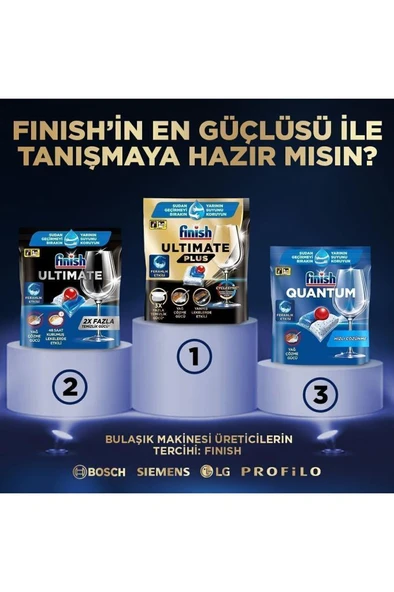 Finish Ultimate Plus Hepsi Bir Arada 60 Kapsül Bulaşık Makinesi Deterjanı Tableti - 8