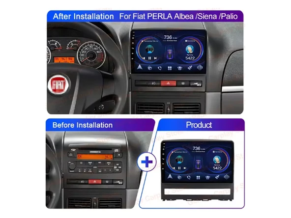 Fiat Albea Multimedya (2005-2012) 2 GB RAM 32 GB Hafıza 4 Çekirdek Necvox - Resim 9