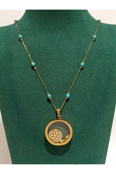 Monalisa Home Gold Renk Lüks Figürlü Gösterişli Kolye ürün görseli 1