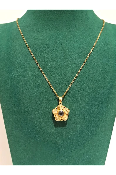 Monalisa Home Gold Renk Lüks Figürlü Gösterişli Kolye ürün görseli 1