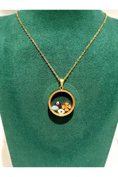 Monalisa Home Gold Renk Lüks Figürlü Gösterişli Kolye ürün görseli 1