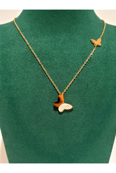 Monalisa Home Gold Renk Lüks Figürlü Gösterişli Kolye ürün görseli 1