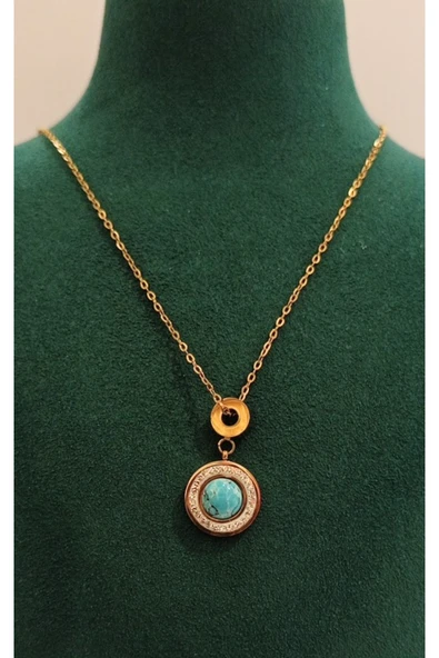 Monalisa Home Gold Renk Lüks Figürlü Gösterişli Kolye ürün görseli 1