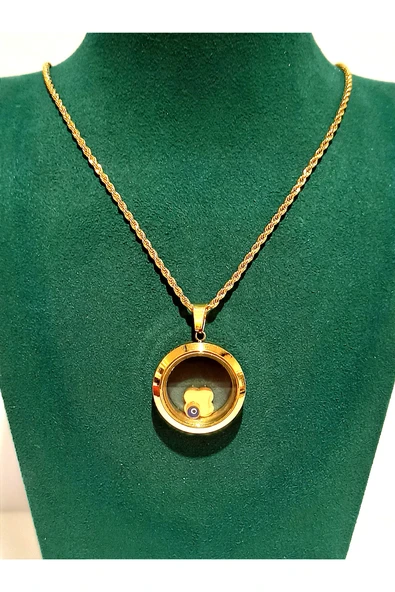 Monalisa Home Gold Renk Lüks Figürlü Gösterişli Kolye ürün görseli 1