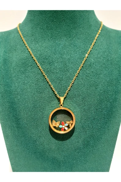 Monalisa Home Gold Renk Lüks Figürlü Gösterişli Kolye ürün görseli 1