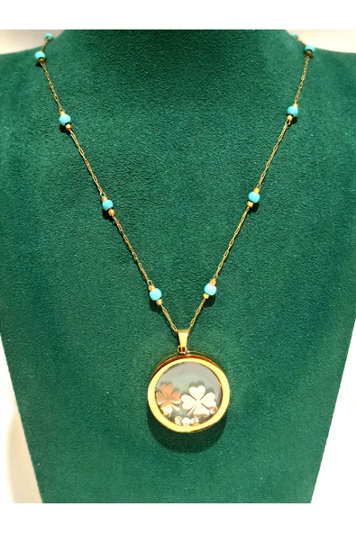 Monalisa Home Gold Renk Lüks Figürlü Gösterişli Kolye ürün görseli 1