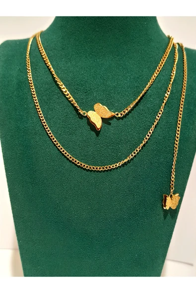 Monalisa Home Gold Renk Lüks Figürlü Gösterişli Kolye ürün görseli 1