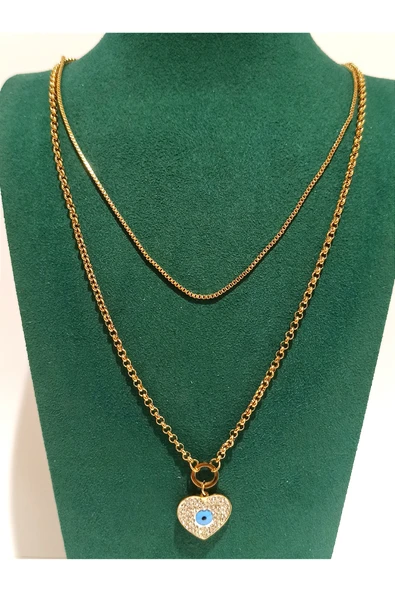 Monalisa Home Gold Renk Lüks Figürlü Gösterişli Kolye ürün görseli 1