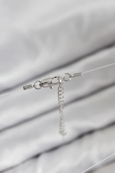 Misineli Yıldız Model Gümüş Renk Hayalet Kolye - EBJ250902W37596 - Resim 2