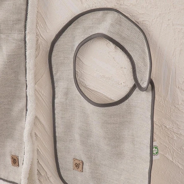 Ecocotton Hasna 4' lü Bebek Panço Seti %100 Organik Pamuk Keten Melanj Gri 2-5 Yaş - Resim 3