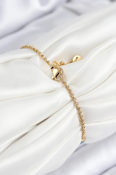 Nazar Boncuğu Model Gold Renk Kadın Bileklik - EBJ250902W37664 - Resim 2