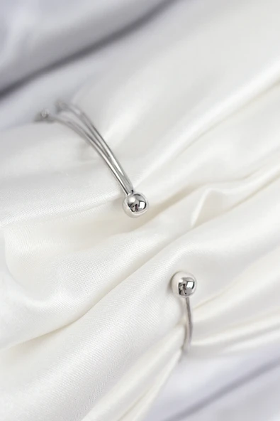 Pirinç Zirkon Taşlı Pırlanta Model Gümüş Renk Kadın Bileklik - EBJ250902W37740 - Resim 2