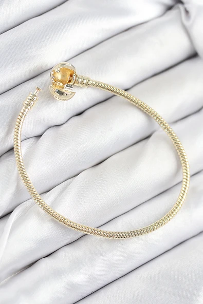Pirinç Charm Topcuk Model Gold Renk Kadın Bileklik - EBJ250902W37612 - Resim 2