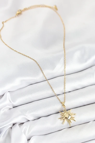 Güneş Model Gold Renk Kadın Kolye - EBJ250902W37702 - Resim 2