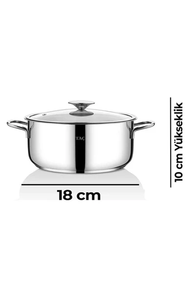 Taç Bengü Pro 6 Parça Çelik Tencere Seti 16-18-20 Cm - Resim 3