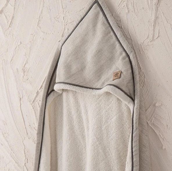 Ecocotton Hasna 4' lü Bebek Panço Seti %100 Organik Pamuk Keten Melanj Gri 2-5 Yaş - Resim 6