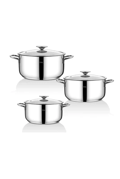 Taç Bengü Pro 6 Parça Çelik Tencere Seti 16-18-20 Cm ürün görseli
