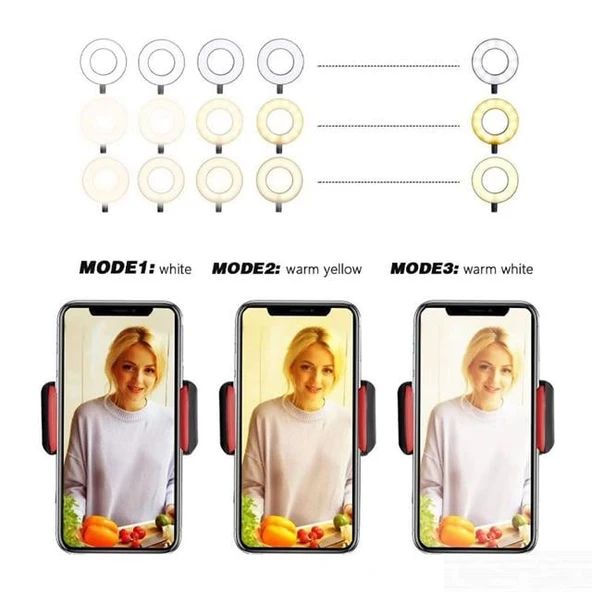 Powermaster PM-2577 2İn1 Selfie Işıklı Telefon Tutacağı - 4