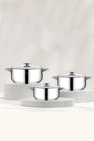 Taç Bengü Pro 6 Parça Çelik Tencere Seti 16-18-20 Cm - Resim 5