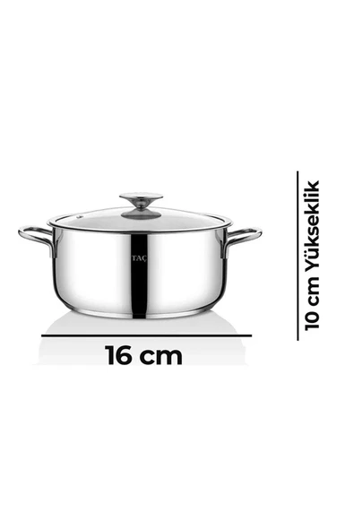 Taç Bengü Pro 6 Parça Çelik Tencere Seti 16-18-20 Cm - Resim 2