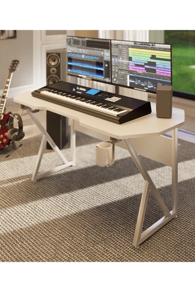 Michael Brean Özel Tasarım Oyuncu Masası 150 Cm Bardaklık Ve Kulaklık Tutucu Hediye - 7