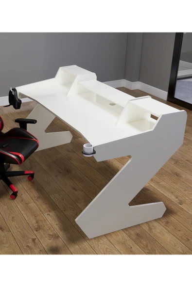 Michael Brean Özel Tasarım  Oyuncu Ve Stüdyo Masası 160 cm Bardaklık Ve Kulaklık Tutucu Hediye