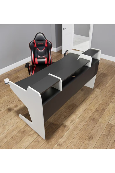 Michael Brean Özel Tasarım Oyuncu Ve Stüdyo Masası 150 Cm Bardaklık Ve Kulaklık Tutucu - 4