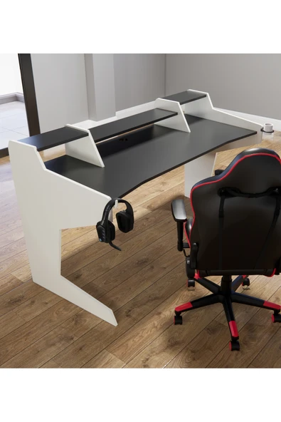 Michael Brean Özel Tasarım Oyuncu Ve Stüdyo Masası 150 Cm Bardaklık Ve Kulaklık Tutucu - 3