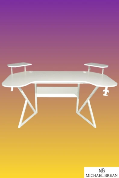 Michael Brean Özel Joystick Tasarım  Oyuncu Masası 160 Cm Bardaklık Ve Kulaklık Tutucu Hediye - 5