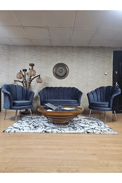 İstiridye Takım Krom Kaplama Sivriltme Ayak Çay Seti Koltuk Takımı Füme Renk 110 x 48 Boyut/Ebat ürün görseli