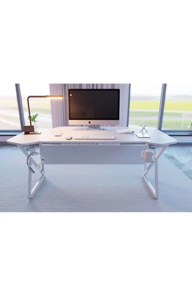 Michael Brean Özel Tasarım 140 Cm Ofis Yönetici Masası Bardaklı Ve Kulaklık Tutucu Hediye - 2