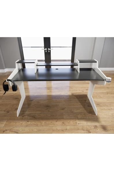 Michael Brean Özel Tasarım Oyuncu Ve Stüdyo Masası 150 Cm Bardaklık Ve Kulaklık Tutucu - 2