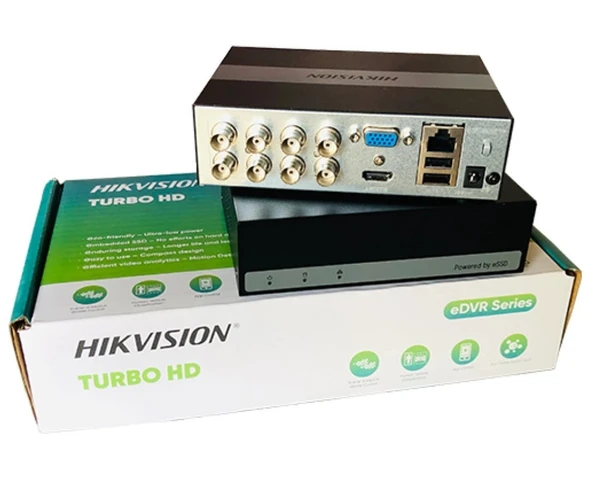 Hikvision DS-E08HGHI-D 8 Kanal 1080p Lite H.265+ 1TB eSSD Dahil Acusense Hibrit DVR Kayıt Cihazı - 1