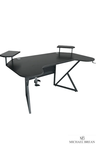 Michael Brean Özel Joystick Tasarım  Oyuncu Masası 160 Cm Bardaklık Ve Kulaklık Tutucu Hediye - 4