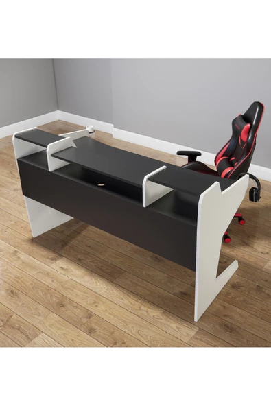 Michael Brean Özel Tasarım Oyuncu Ve Stüdyo Masası 150 Cm Bardaklık Ve Kulaklık Tutucu - 5