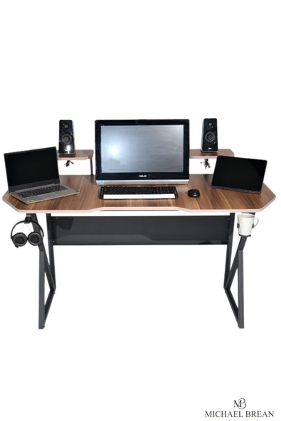 Michael Brean Özel Tasarım Oyuncu Masası 150 Cm Bardaklık Ve Kulaklık Tutucu Hediye - 2