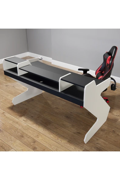 Michael Brean Özel Tasarım Oyuncu Ve Stüdyo Masası 150 Cm Bardaklık Ve Kulaklık Tutucu Hediye - 5