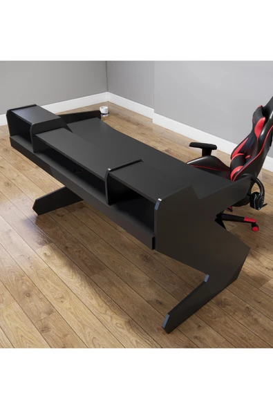 Michael Brean Özel Tasarım  Oyuncu Ve Stüdyo Masası 160 cm Bardaklık Ve Kulaklık Tutucu Hediye - 5