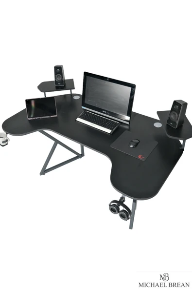 Michael Brean Özel Joystick Tasarım  Oyuncu Masası 160 Cm Bardaklık Ve Kulaklık Tutucu Hediye