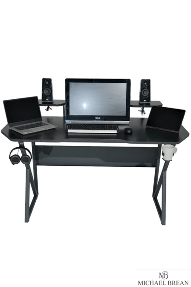 Michael Brean Özel Tasarım Oyuncu Masası 150 Cm Bardaklık Ve Kulaklık Tutucu Hediye - 2