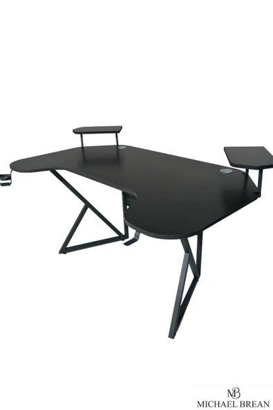 Michael Brean Özel Joystick Tasarım  Oyuncu Masası 160 Cm Bardaklık Ve Kulaklık Tutucu Hediye - 3