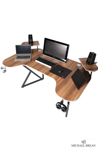 Michael Brean Özel Joystick Tasarım  Oyuncu Masası 160 Cm Bardaklık Ve Kulaklık Tutucu Hediye