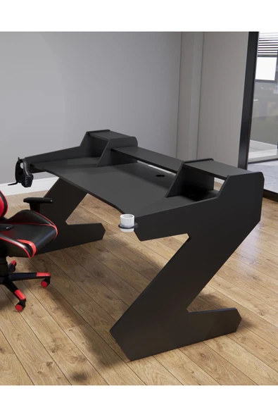 Michael Brean Özel Tasarım  Oyuncu Ve Stüdyo Masası 160 cm Bardaklık Ve Kulaklık Tutucu Hediye