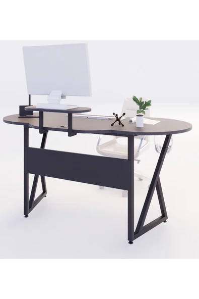 Michael Brean Özel Oval Tasarım Oyuncu Masası 156 Cm Bardaklık Ve Kulaklık Tutucu Hediye - 8