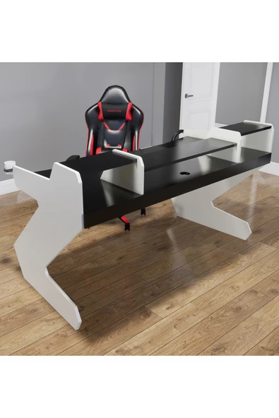 Michael Brean Özel Tasarım Oyuncu Ve Stüdyo Masası 150 Cm Bardaklık Ve Kulaklık Tutucu Hediye - 4