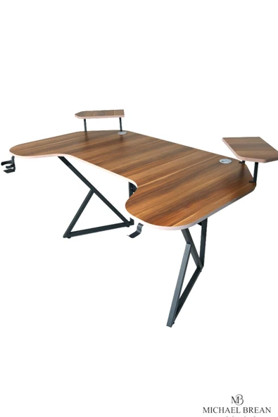 Michael Brean Özel Joystick Tasarım  Oyuncu Masası 160 Cm Bardaklık Ve Kulaklık Tutucu Hediye - 2